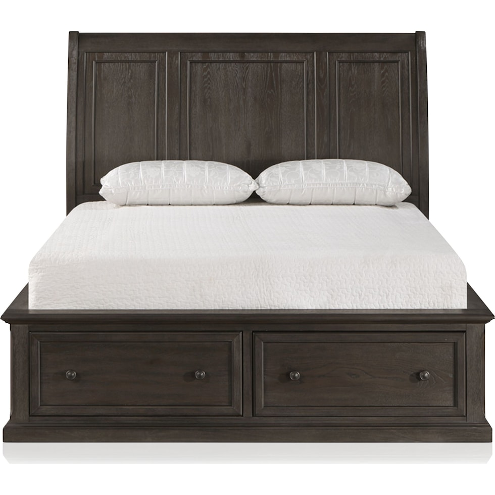 hanover bedroom dark brown king bed   