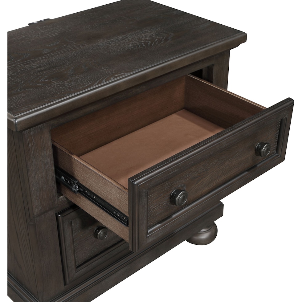 hanover bedroom dark brown nightstand   