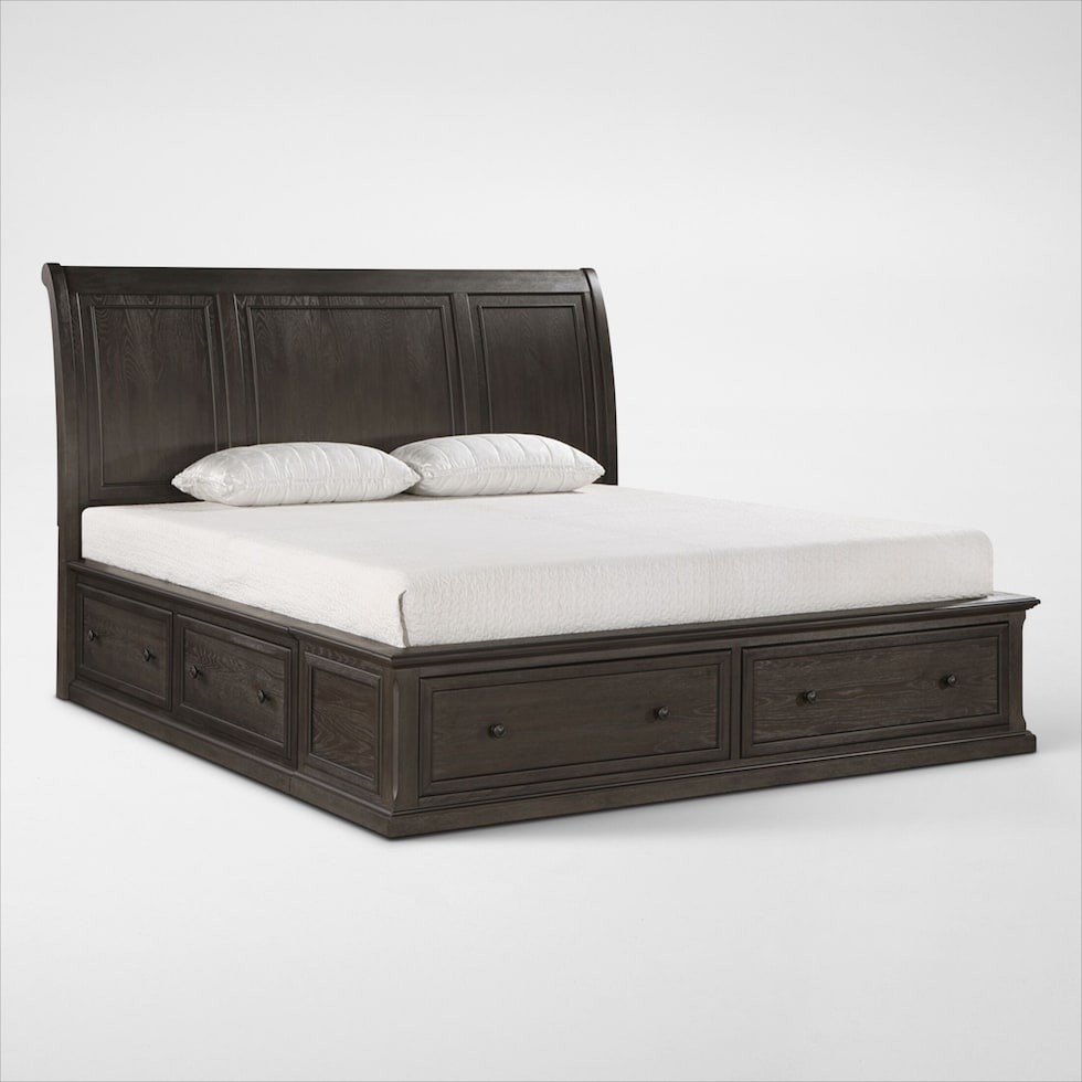 hanover bedroom dark brown queen bed   