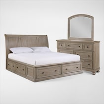 hanover bedroom light brown  pc king bedroom   