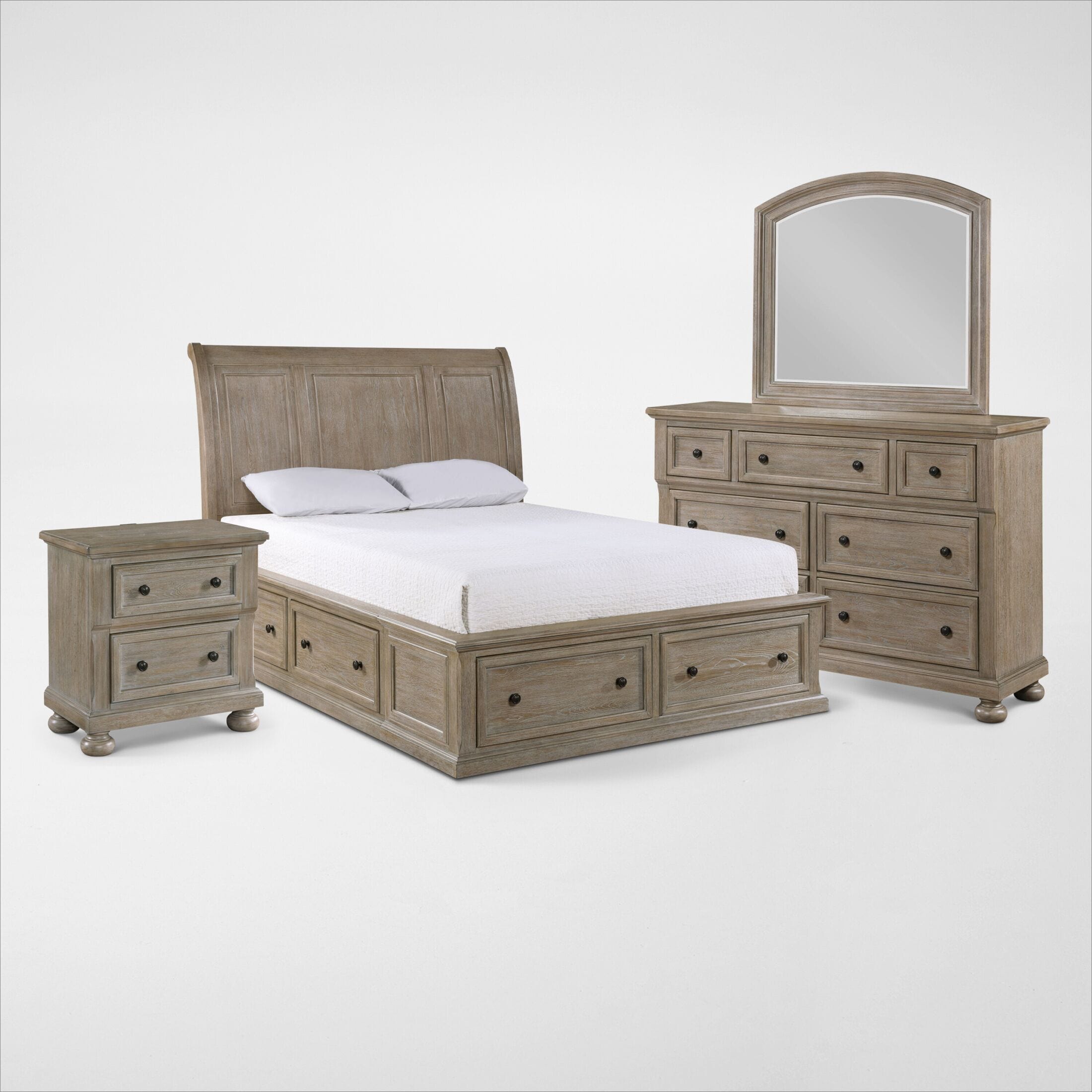 C106 Ham★star 雪set Hanover 6-Piece Storage Sleigh Bedroom Set with Dresser