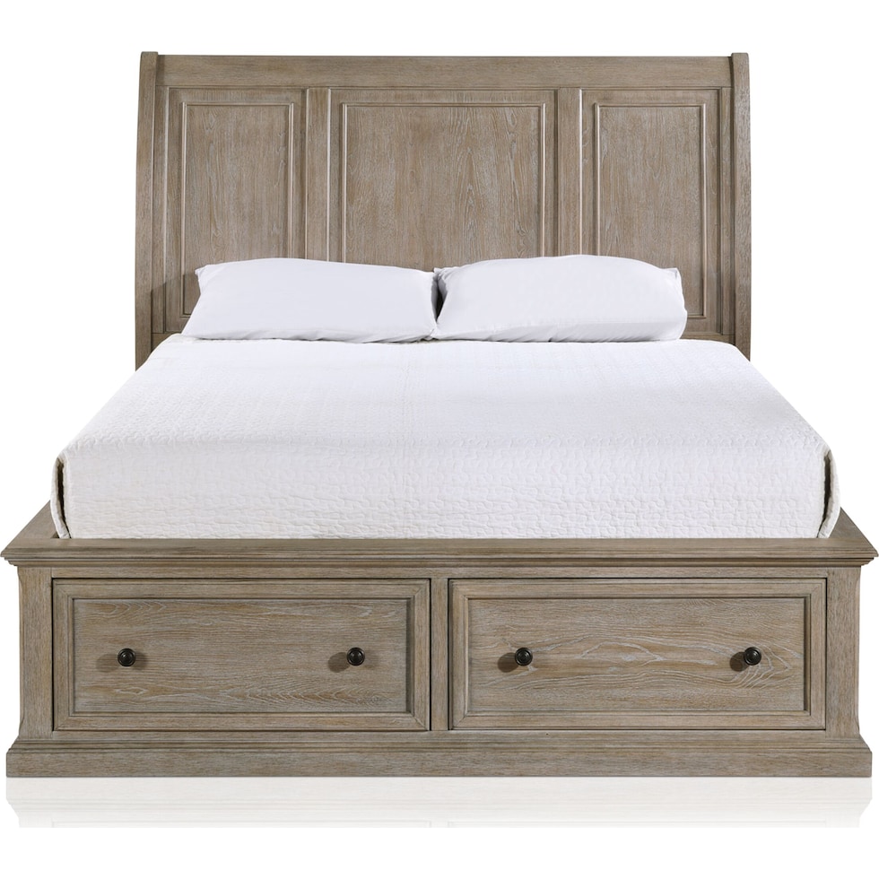 hanover bedroom light brown king bed   