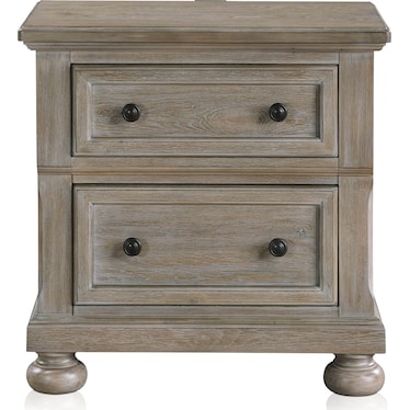 Hanover Nightstand with USB Charging - Taupe