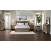 hanover bedroom light brown queen bed   