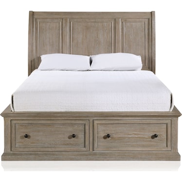 Hanover Storage Queen Sleigh Bed - Taupe