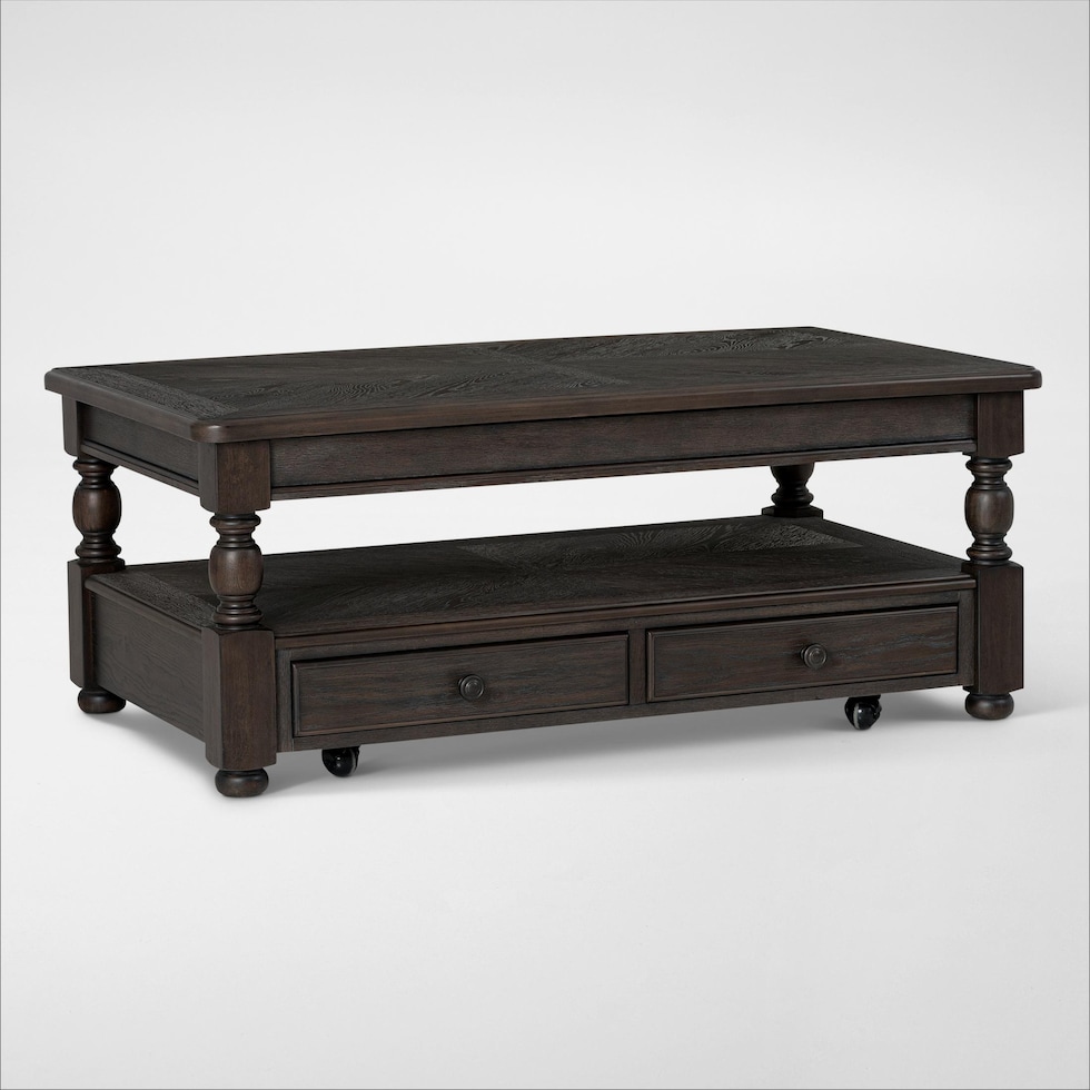 hanover occasional dark brown coffee table   