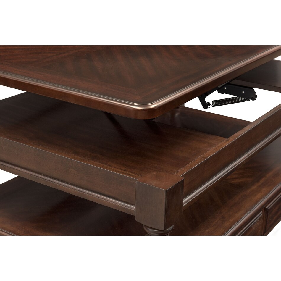 hanover occasional dark brown lift top coffee table   