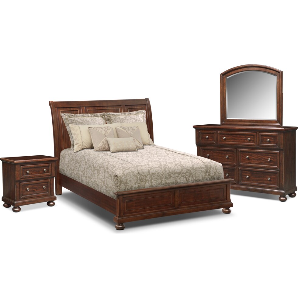 hanover panel dark brown  pc queen bedroom   