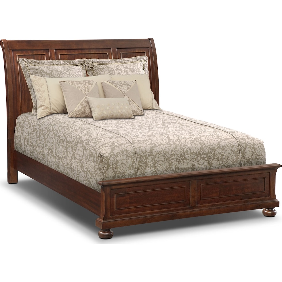 hanover panel dark brown king panel bed   