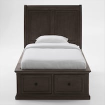 hanover youth bedroom dark brown  pc twin bedroom   