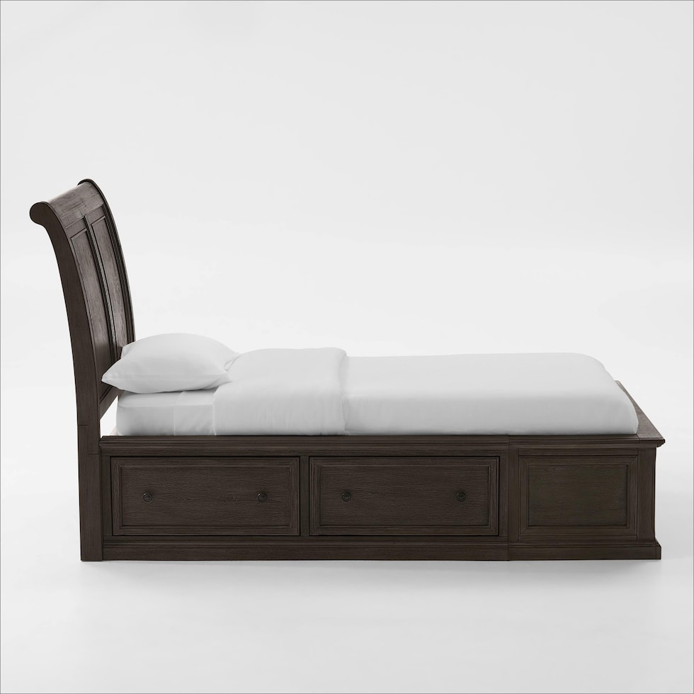 hanover youth bedroom dark brown  pc twin bedroom   