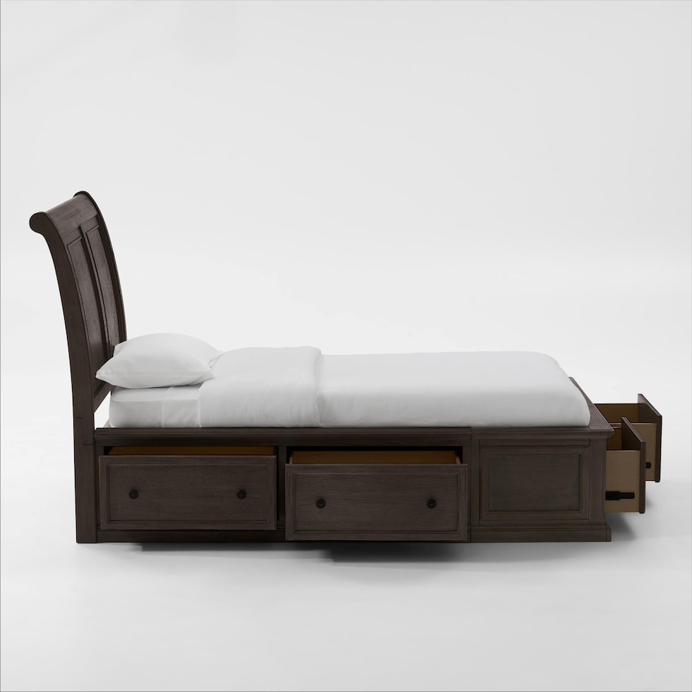 hanover youth bedroom dark brown  pc twin bedroom   