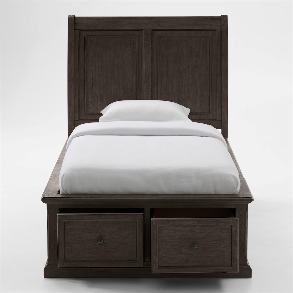 hanover youth bedroom dark brown  pc twin bedroom   