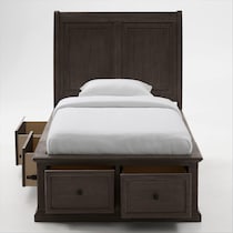 hanover youth bedroom dark brown  pc twin bedroom   