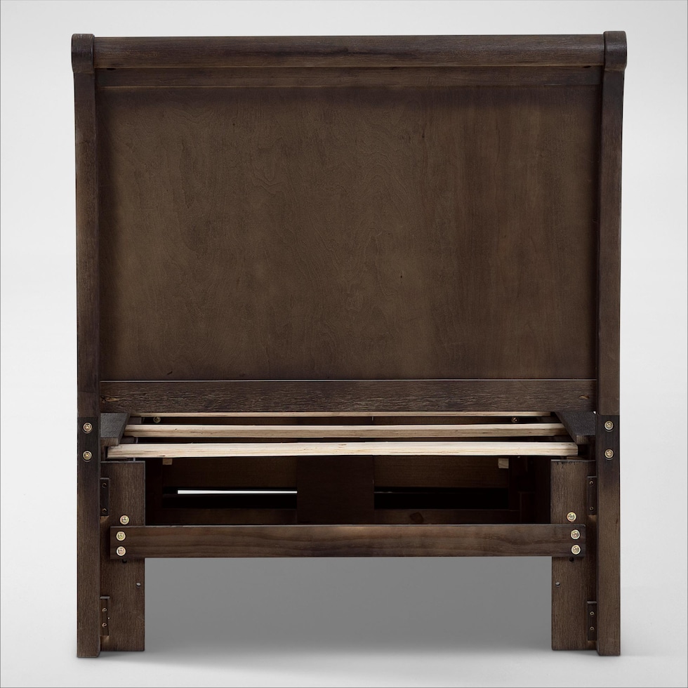 hanover youth bedroom dark brown twin bed   
