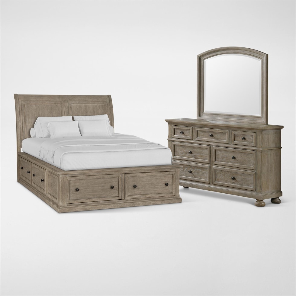 hanover youth bedroom light brown  pc full bedroom   