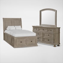 hanover youth bedroom light brown  pc twin bedroom   