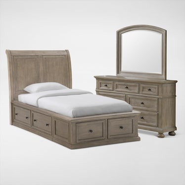 Hanover 5-Piece Storage Bedroom Set with Dresser and Mirror