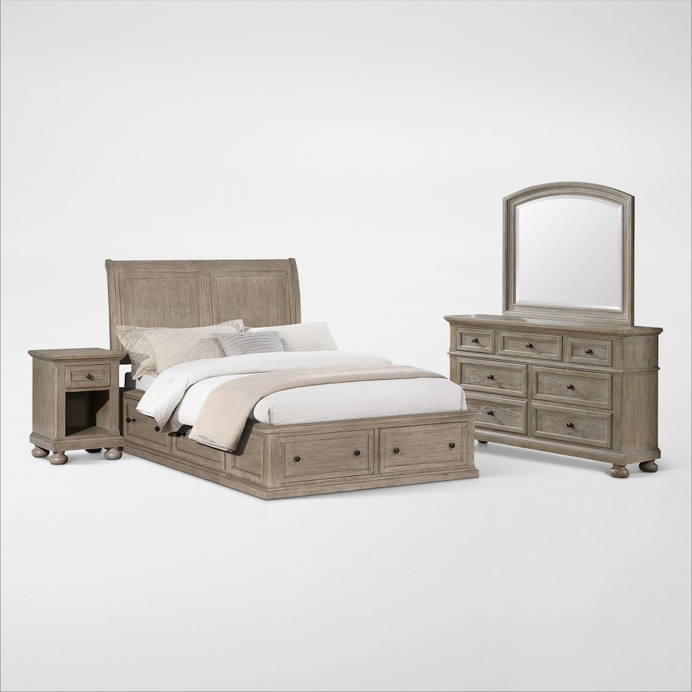 hanover youth bedroom light brown  pc full bedroom   