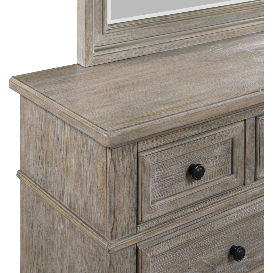 hanover youth bedroom light brown dresser and mirror   