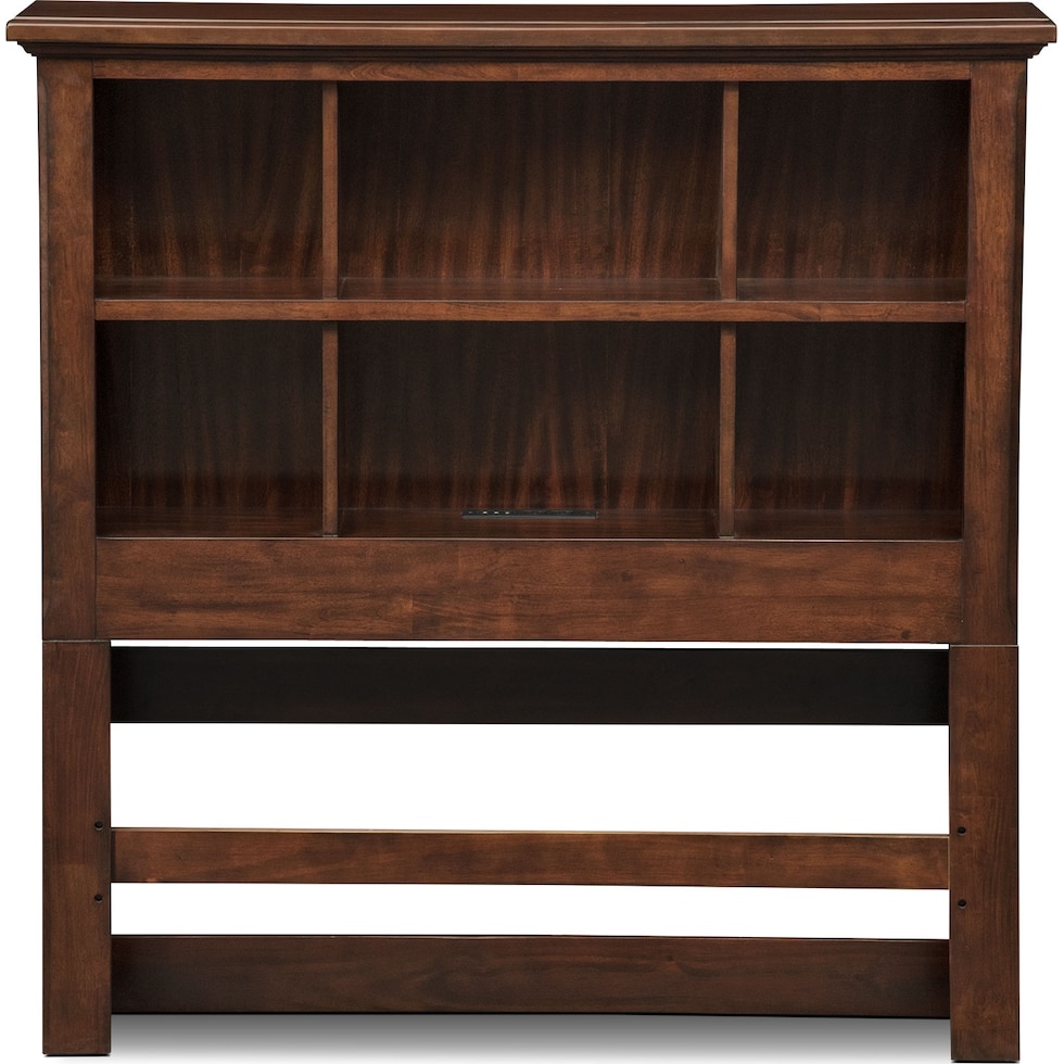 hanover youth cherry bookcase dark brown  pc full bedroom   
