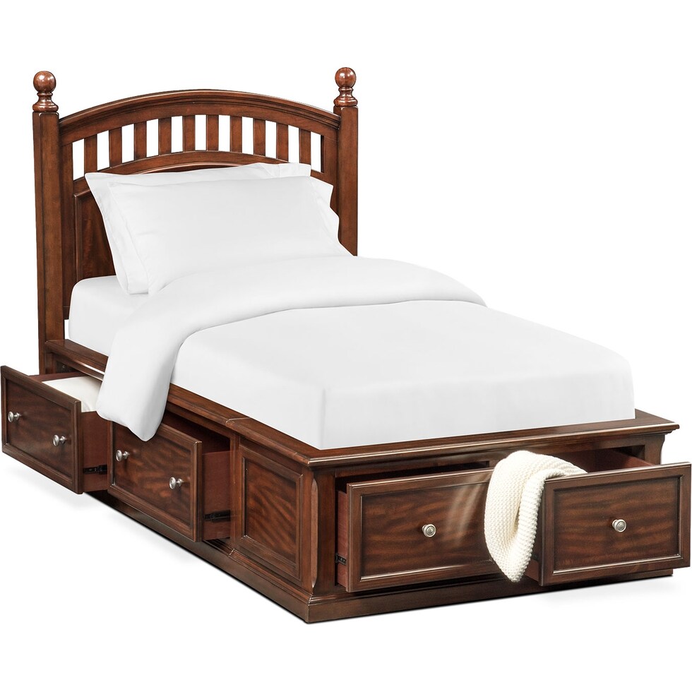 hanover youth cherry dark brown  pc full bedroom   