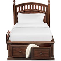 hanover youth cherry dark brown full bed w storage   