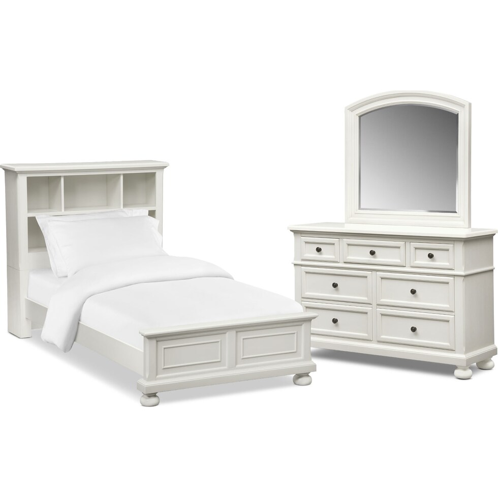 hanover youth white bookcase white  pc full bedroom   