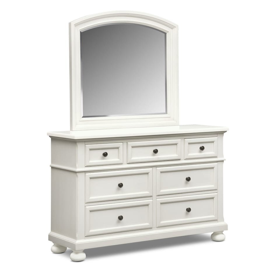 Hanover Youth Dresser and Mirror White American Signature Furniture