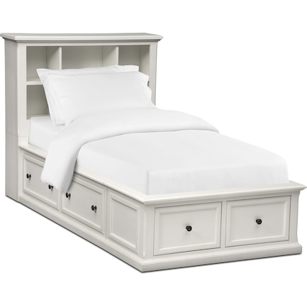 Hanover Youth Twin Bookcase Storage Bed - White