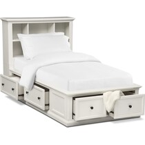 hanover youth white bookcase white full bookcase bed w storage   
