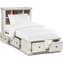hanover youth white bookcase white full bookcase bed w storage   