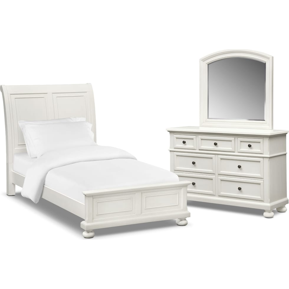 hanover youth white white  pc full bedroom   