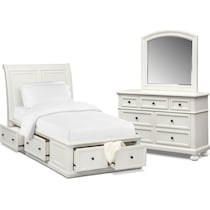 hanover youth white white  pc twin bedroom   