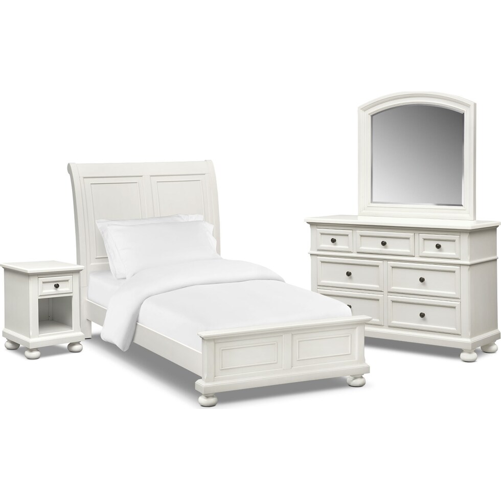 hanover youth white white  pc full bedroom   