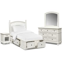 hanover youth white white  pc full bedroom   