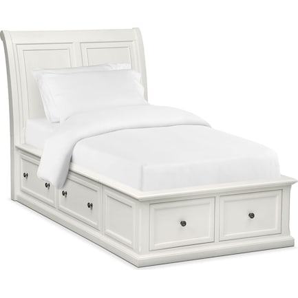 Hanover Youth Twin Sleigh Storage Bed - White
