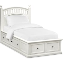 hanover youth white white full bed w storage   
