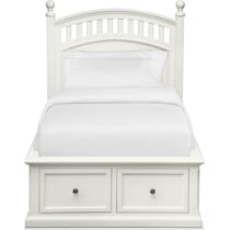 hanover youth white white full bed w storage   