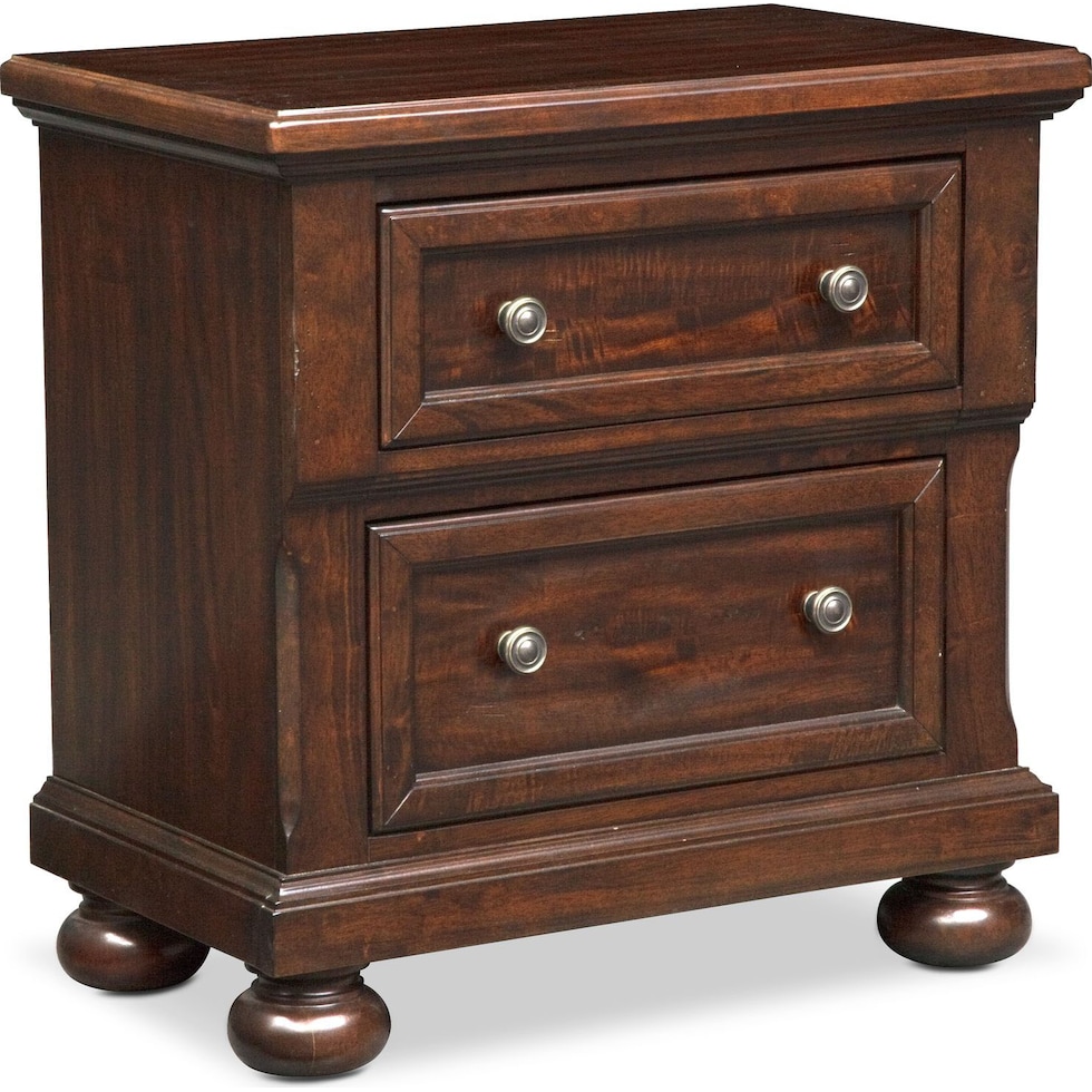 hanover dark brown nightstand   