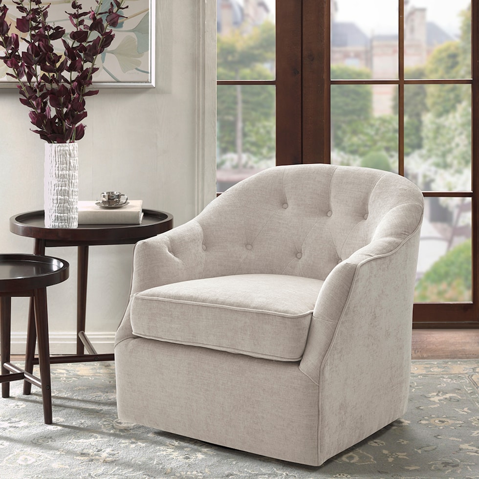 hanson white swivel chair   