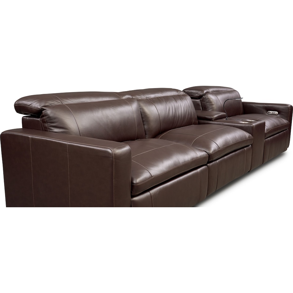 happy dark brown power reclining sofa   