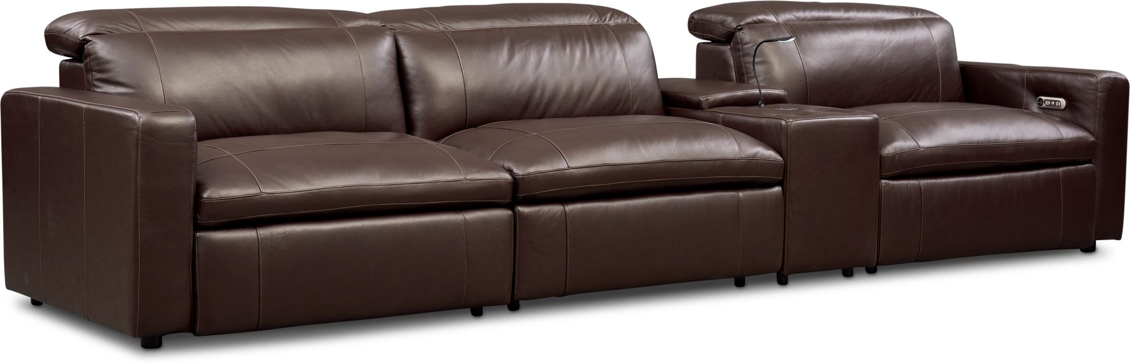 4 seat reclining sofa with console