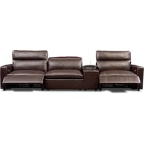 happy dark brown power reclining sofa   