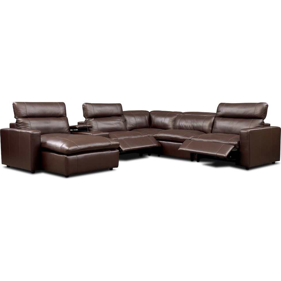 happy dark brown sectional   