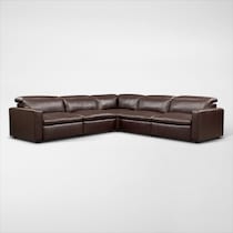 happy dark brown sectional   