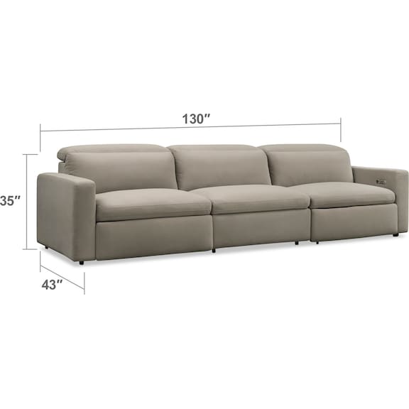 Living Room Furniture - Happy 3-Piece Dual-Power Reclining Sofa