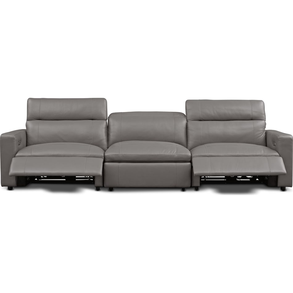 happy gray  pc power reclining sofa   