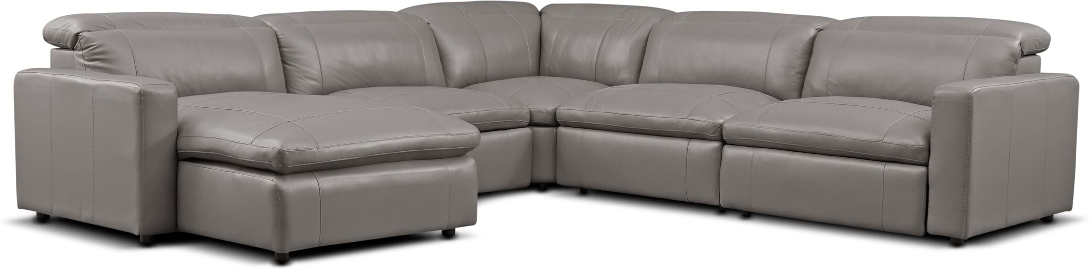 Leather sectional best sale with reclining seats