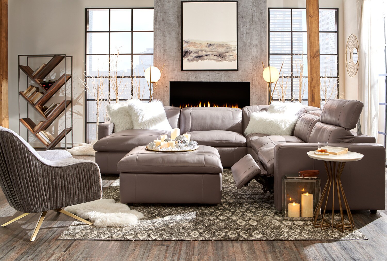 gray reclining sectional